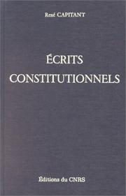 Cover of: Ecrits constitutionnels