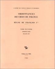 Cover of: Ordonnances des rois de France: règne de François Ier.