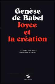 Cover of: Genèse de Babel by Daniel Ferrer ... [et al.] ; études présentée par Claude Jacquet.