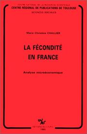 Cover of: La fécondité en France: analyse microéconomique