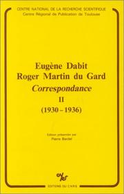 Cover of: Eugène Dabit, Roger Martin Du Gard: correspondance