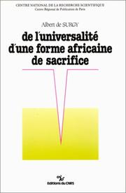 Cover of: De l'universalité d'une forme africaine de sacrifice