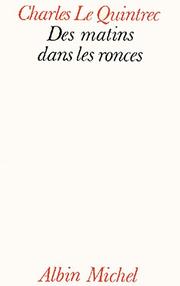 Cover of: Des matins dans les ronces