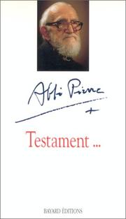 Cover of: Testament-- by Pierre abbé