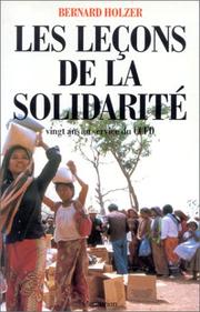 Cover of: Les leçons de la solidarité by Bernard Holzer