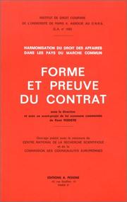 Cover of: Forme et preuve du contrat