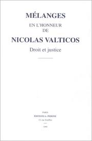 Mélanges en l'honneur de Nicolas Valticos