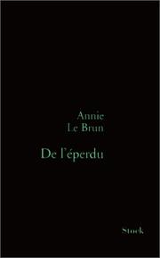 Cover of: De l'éperdu