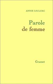 Cover of: Parole de femme.