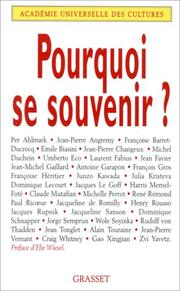 Cover of: Pourquoi se souvenir by Forum international Mémoire et histoire (1998 Paris, France)