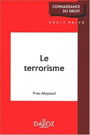 Cover of: Le terrorisme