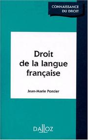 Cover of: Droit de la langue française