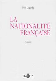 Cover of: nationalité française