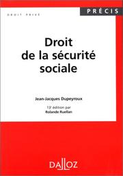 Cover of: Droit de la sécurité sociale