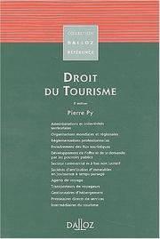 Cover of: Droit du tourisme