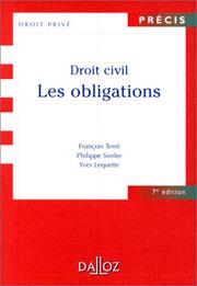 Cover of: Droit civil les obligations by François Terré