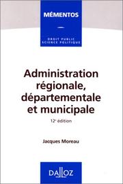 Cover of: Administration régionale, départementale et municipale