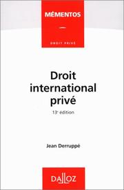 Cover of: Droit international privé by Jean Derruppé