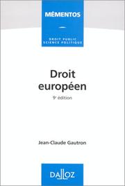 Cover of: Droit européen