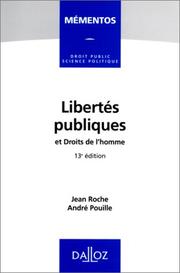 Cover of: Libertés publiques et droits de l'homme by Roche, Jean