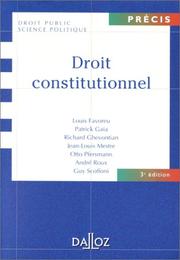 Cover of: Droit contitutionnel