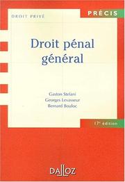 Cover of: Droit pénal général