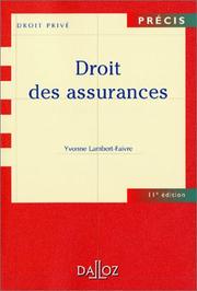 Droit des assurances by Yvonne Lambert-Faivre