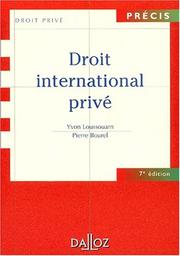 Cover of: Droit international privé