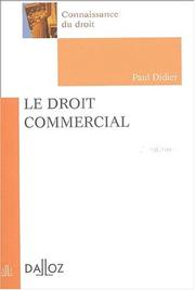 Cover of: Le droit commercial