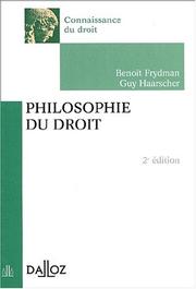 Cover of: Philosophie du droit by Benoît Frydman