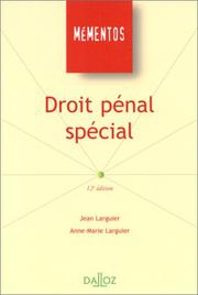 Cover of: Droit pénal spécial
