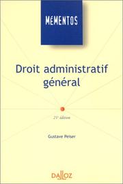 Cover of: Droit administratif général by Gustave Peiser