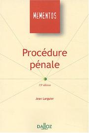 Cover of: Procédure pénale