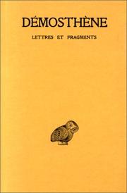 Cover of: Lettres et fragments