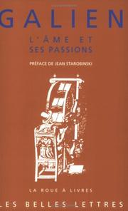 Cover of: L' âme et ses passions by Galen