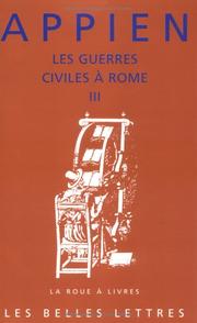 Cover of: Les Guerres civiles à Rome, tome 3