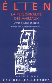 Cover of: La Personnalité des animaux, tome 2 by Elien, Arnaud Zucker