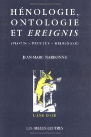 Cover of: Hénologie, ontologie et Ereignis by Jean-Marc Narbonne
