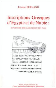 Cover of: Inscriptions grecques d'Egypte et de Nubie: répertoire bibliographique des OGIS