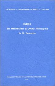 Index des Meditationes de prima philosophia de R. Descartes by Jean-Luc Marion