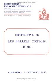 Cover of: Les parlers comtois d'oïl: étude phonétique.