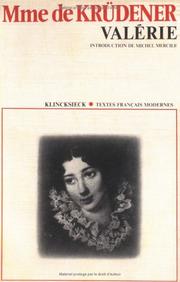 Cover of: Valérie by Krüdener, Barbara Juliane Freifrau von