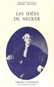Cover of: Les idées de Necker. by Henri Grange