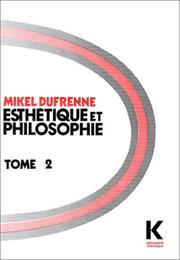 Cover of: Esthétique et philosophie.