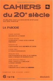 Cover of: La Parodie. by 