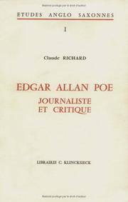 Cover of: Edgar Allan Poe: journaliste et critique