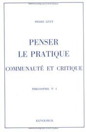 Cover of: Penser le pratique: communauté et critique