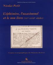 Cover of: L' éphémère, l'occasionnel et le non livre à la bibliothèque Sainte-Geneviève (XVe-XVIIIe siècles)