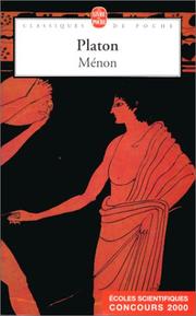 Cover of: Menon by Πλάτων