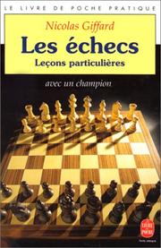 Cover of: Les Echecs by Nicolas Giffard